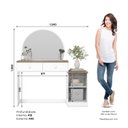 Ver imagem 3 de Penteadeira Agnes 2 Gavetas Espelho Circular e Puxadores em Abs
