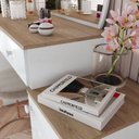 Ver imagem 5 de Penteadeira Agnes 2 Gavetas Espelho Circular e Puxadores em Abs