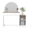 Penteadeira Agnes 2 Gavetas Espelho Circular e Puxadores em Abs - 4