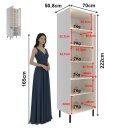 Ver imagem 4 de Cristaleira em MDF com 4 Portas 2 em Vidro e LED Interno 70cm Grazi Tecnomobili