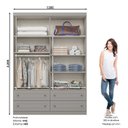 Ver imagem 4 de Guarda-roupa Juvenil 4 Portas 4 Gavetas Americano