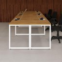 Ver imagem 5 de Plataforma de Trabalho Escritório 6 Pessoas 4,20m x 1,20m Pés Metal Escritório F5 Office - Freij