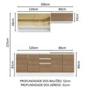 Ver imagem 4 de Armário de Cozinha Compacta 200cm Branco Rustic Glamy Madesa 03