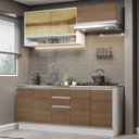 Ver imagem 1 de Armário de Cozinha Compacta 200cm Branco Rustic Glamy Madesa 03