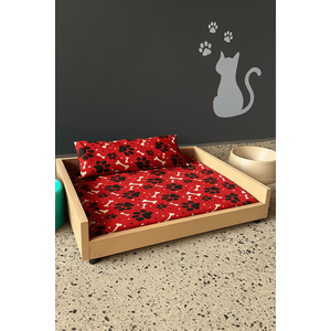 Caminha Pet Luxo Conforto para Cachorros e Gatos Estrutura Mdf Tecido Gorgurão Travesseiro Incluso -