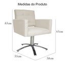 Ver imagem 5 de Poltrona Decorativa Camila Pés Metal Giratório Suede Bege - DS Estofados