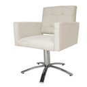 Ver imagem 3 de Poltrona Decorativa Camila Pés Metal Giratório Suede Bege - DS Estofados