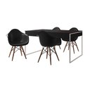 Ver imagem 6 de Mesa Jantar Industrial Preta 137X90Cm Base Ferro Branco Com 4 Poltronas Pretas Cor: Preto