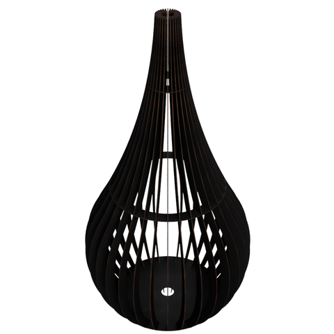 Abajur Grande de Chão CAPADÓCIA MDF Luminária -:Preto/75x40cm