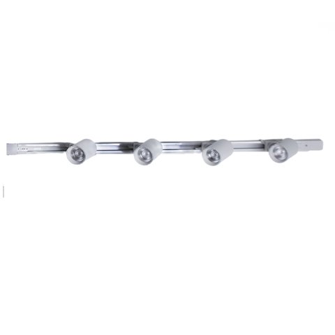 Kit Trilho Eletrificado Poptem 1M Com 4 Spots Led Branco De Teto/Parede 7W 3000K