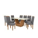 Ver imagem 2 de Conjunto Sala de Jantar Verbana Kappesberg 8 Cadeiras Veludo Titanio