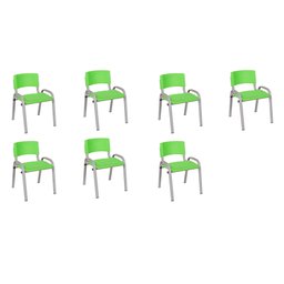 Kit 7 Cadeira Iso Infantil Creche, Escola Base Cinza Verde Claro - 2