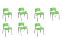 Ver imagem 2 de Kit 7 Cadeira Iso Infantil Creche, Escola Base Cinza Verde Claro