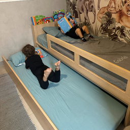 Cama com Auxiliar Acompanha Cabeceira e Proteção Lateral em Mdf Linha Join Quater - 4