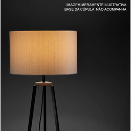 Cúpula de Abajur Bella Luminária para Soquete E27 Tecido Cor Palha - 1