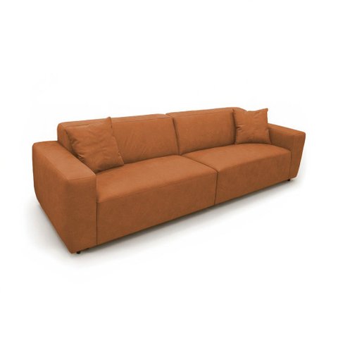 Sofá 3 Lugares 208cm Living Sala de Estar Murilo Sintético PU K01 - D'Rossi