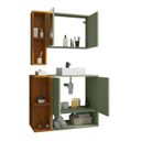 Ver imagem 3 de Gabinete Banheiro Ibiza 2 Portas Cuba e Armario Espelheira Verde/Marrom
