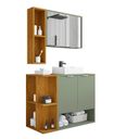 Ver imagem 5 de Gabinete Banheiro Ibiza 2 Portas Cuba e Armario Espelheira Verde/Marrom