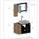 Ver imagem 6 de Gabinete Banheiro Ibiza 2 Portas Cuba e Armario Espelheira Verde/Marrom