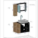Ver imagem 6 de Gabinete Banheiro Ibiza 2 Portas Cuba e Armario Espelheira Verde/Marrom