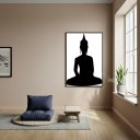 Ver imagem 2 de Quadro Decorativo Silhueta Preta Buda Meditando - 70x50cm:moldura Branca