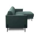 Ver imagem 6 de Sofá Decorativo Karine 5 Lugares Sala de Estar 300cm com Chaise Pés em Aço Couro Verde Musgo G88 - G