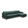 Sofá Decorativo Karine 5 Lugares Sala de Estar 300cm com Chaise Pés em Aço Couro Verde Musgo G88 - G - 2