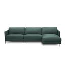 Ver imagem 5 de Sofá Decorativo Karine 5 Lugares Sala de Estar 300cm com Chaise Pés em Aço Couro Verde Musgo G88 - G