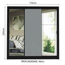 Ver imagem 4 de Guarda-roupa Casal 3 Portas Com Espelhos Preto/Cinza