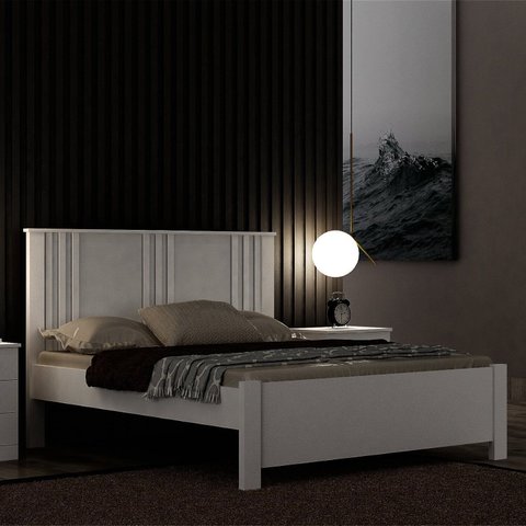 Cama Casal Milano, para Colchão no Tamanho 1,38x1,88 cm Branco