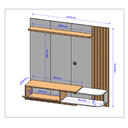 Ver imagem 3 de Painel para TV até 55 Polegadas 137,6CMX136CM Paraty Marrom