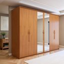 Ver imagem 1 de Guarda-Roupa Casal 6 Portas 6 Gavetas com Espelho MDF 270cm Suavitá Marrom Amêndoa Clean