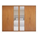 Ver imagem 2 de Guarda-Roupa Casal 6 Portas 6 Gavetas com Espelho MDF 270cm Suavitá Marrom Amêndoa Clean