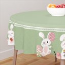 Ver imagem 1 de Toalha de Mesa Redonda 4 Lugares Coelhinhos no Jardim