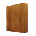 Ver imagem 3 de Guarda Roupa Solteiro Ripado 4 Portas 2 Gavetas 100% MDF Canadá