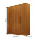 Ver imagem 4 de Guarda Roupa Solteiro Ripado 4 Portas 2 Gavetas 100% MDF Canadá
