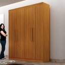 Ver imagem 5 de Guarda Roupa Solteiro Ripado 4 Portas 2 Gavetas 100% MDF Canadá