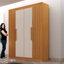 Ver imagem 5 de Guarda Roupa Solteiro Ripado 4 Portas 2 Gavetas 100% MDF Canadá