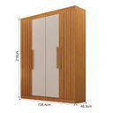 Ver imagem 3 de Guarda Roupa Solteiro Ripado 4 Portas 2 Gavetas 100% MDF Canadá