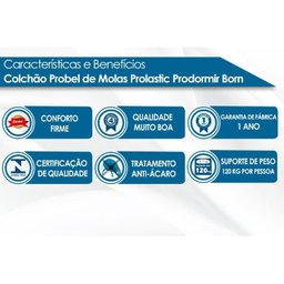 Colchão Queen Probel Molas Prolastic Born Black Euro Pillow (158x198x28) - - 2 Colchão Queen Probel Molas Prolastic Born Black Euro Pillow (158x198x28) - - 2