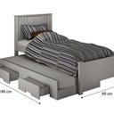 Ver imagem 3 de Cama Solteiro Milano com Auxiliar, para Colchão no Tamanho 88x138 cm Branco
