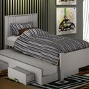 Ver imagem 1 de Cama Solteiro Milano com Auxiliar, para Colchão no Tamanho 88x138 cm Branco
