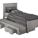 Ver imagem 2 de Cama Solteiro Milano com Auxiliar, para Colchão no Tamanho 88x138 cm Branco