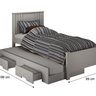 Cama Solteiro Milano com Auxiliar, para Colchão no Tamanho 88x138 Cm - 3