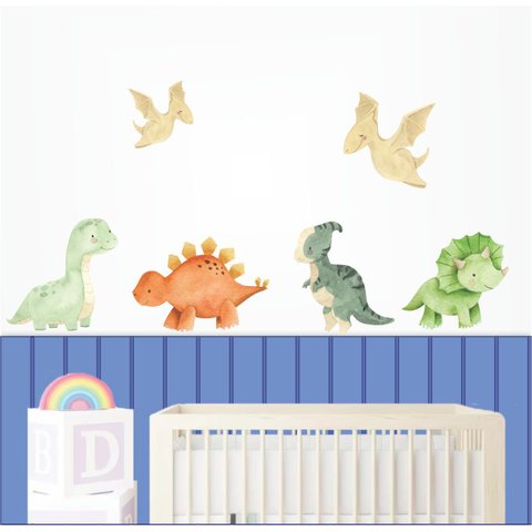 Adesivo de Parede Dinossauro Cute Aquarela