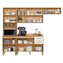 Ver imagem 2 de Cozinha Completa Modulada 4 Peças 8 Portas 2 Gavetas Maria Flor Branco/Freijo/Off White