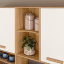 Ver imagem 5 de Cozinha Completa Modulada 4 Peças 8 Portas 2 Gavetas Maria Flor Branco/Freijo/Off White