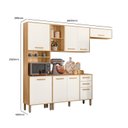 Ver imagem 7 de Cozinha Completa Modulada 4 Peças 8 Portas 2 Gavetas Maria Flor Branco/Freijo/Off White