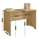 Ver imagem 2 de Mesa de Escritório Escrivaninha Cannes com 1 com Chave 2 Gavetas 160cm Cinamomo Bege