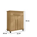 Ver imagem 3 de Armário Multiuso 2 Portas 1 Gaveta com Rodízios Chile